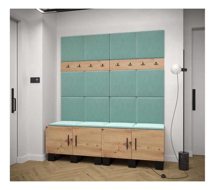 Předsíňová sestava Amanda 3 (dub artisan + zelená)