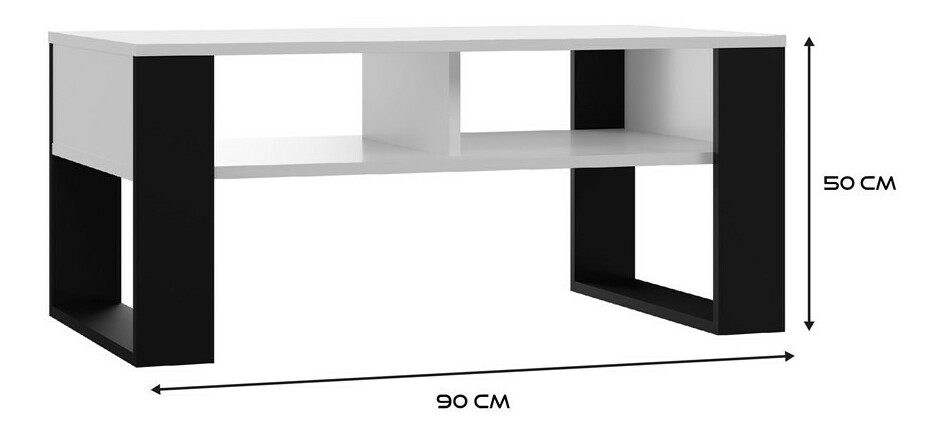 Konferenční stolek Maduro 3 (bílá + černá)