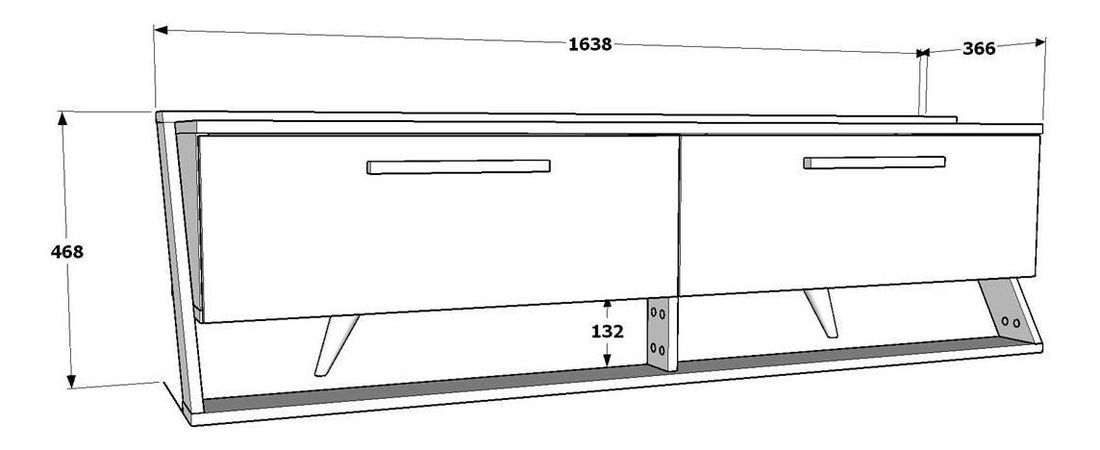 TV skříňka Astrodotti (ořech + černá)