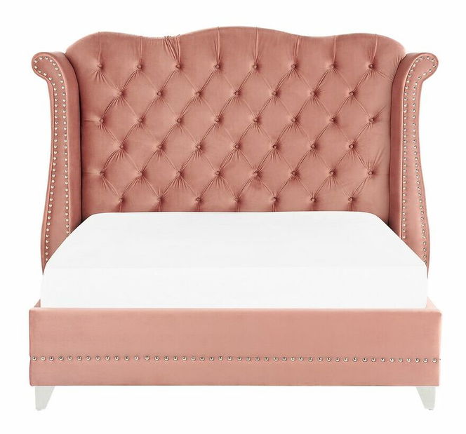 Manželská postel 160 cm Aidan (růžová) (s roštem)