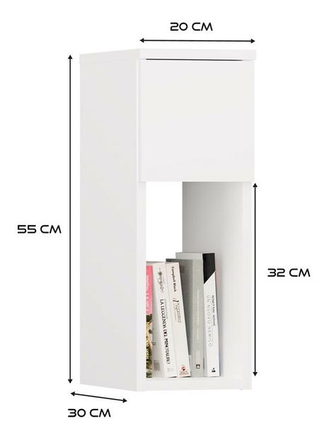 Noční stolek Gustaban 1 (bílá)