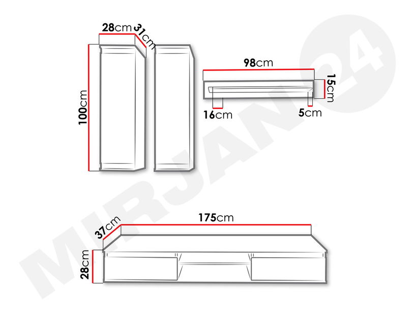Obývací stěna Necki *výprodej