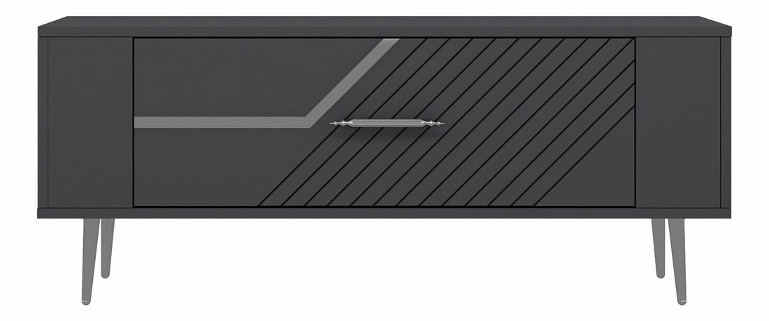 TV stolek/skříňka Retrotopic (antracit + stříbrná)