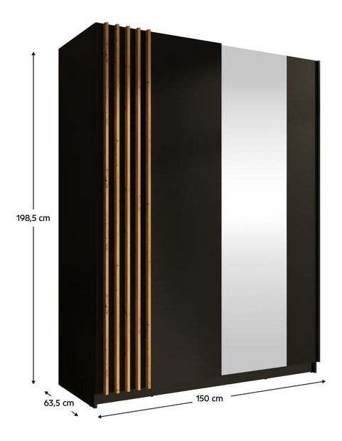 Skříň Bogota 1 (černá + dub artisan)