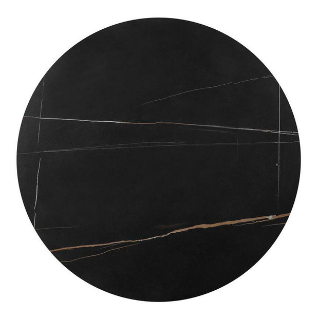 Set 2 ks. konferenčních stolků Fantoma (černý mramor + zlatá)