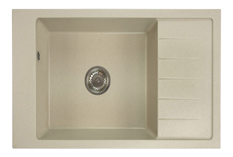 Kuchyňský dřez Lurano (béžová) (bez otvoru pro baterii) (P)