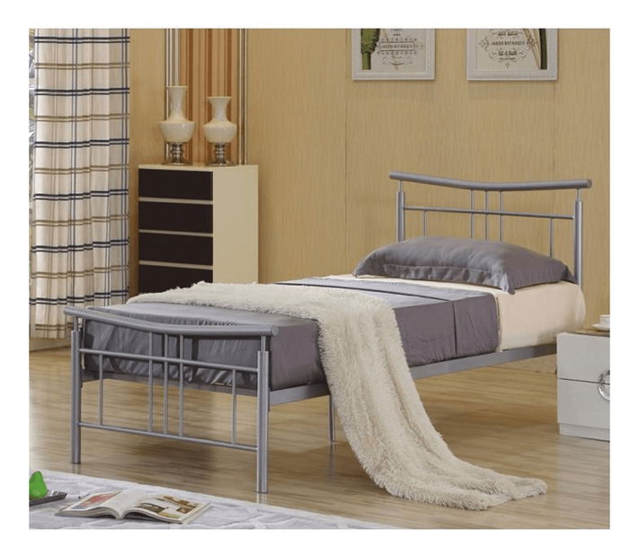 Jednolůžková postel 90 cm Daija 90 (matná stříbrná) (s roštem)