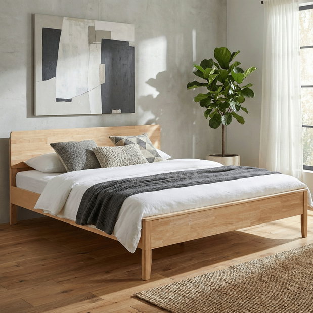Manželská postel 180 cm Novedades (přírodní) (s roštem)