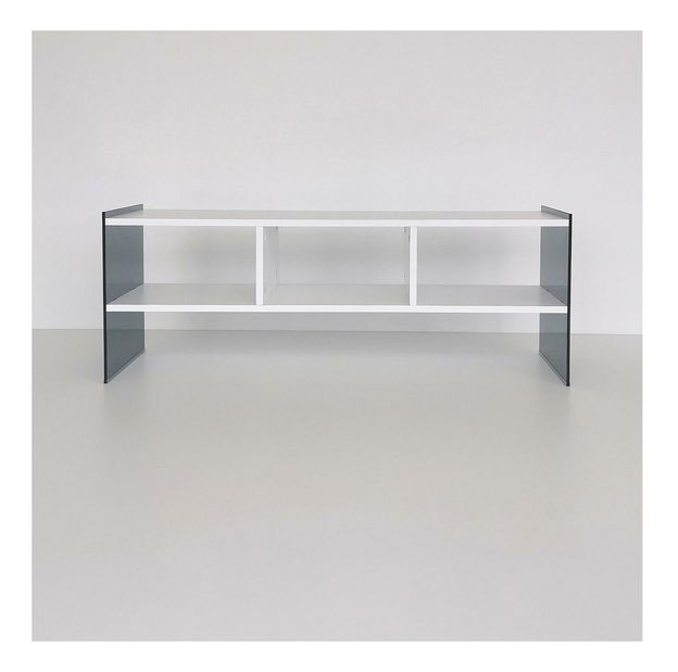 TV stolek/skříňka Vamebo 7 (bílá + kouřová)