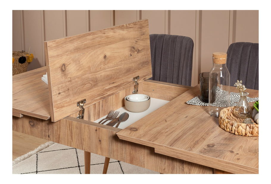 Jídelní set Vlasta 1 (borovice antlantic + antracit) (pro 4 osoby)