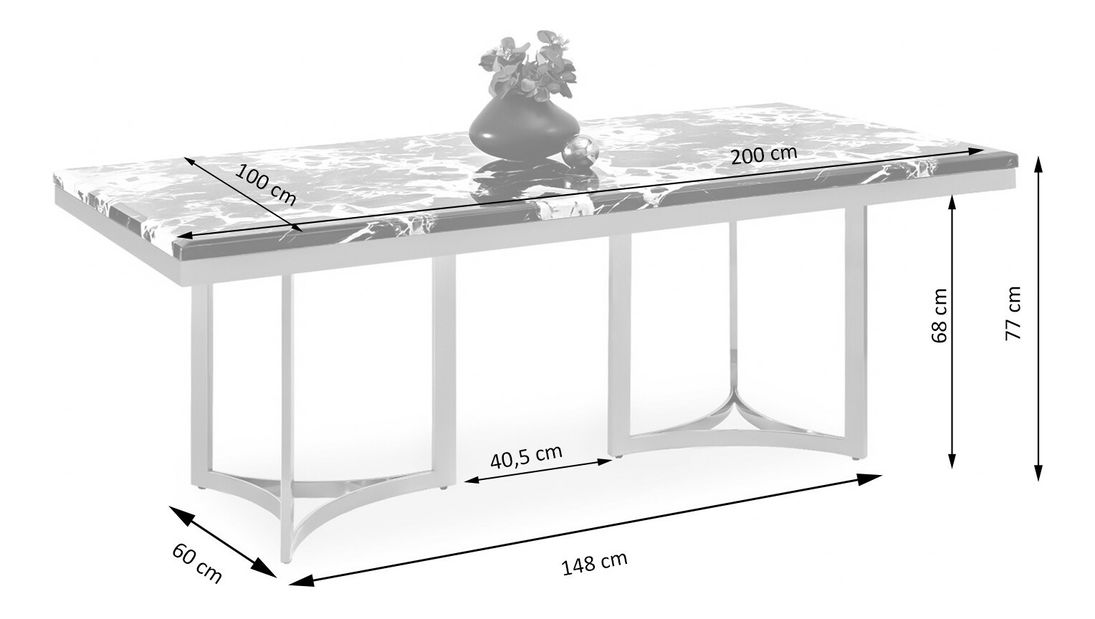 Jídelní stůl Alusion (mramor + zlatá)
