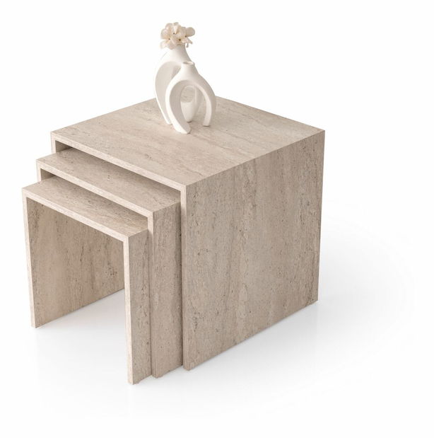 Set konferenčních stolků Fleximo (travertin)