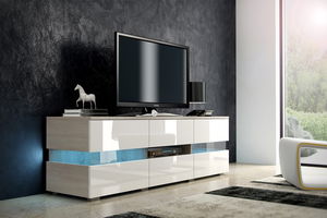 TV stolek Ivey (dub sonoma světlý + lesk bílý)