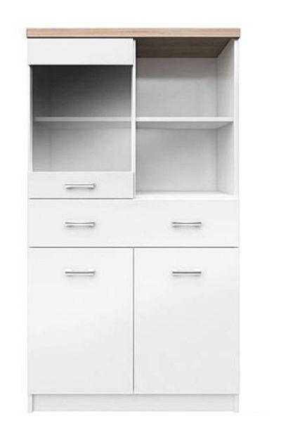 Vitrína Timmy Typ 02 2D1W1S/80 (bílá + dub sonoma)