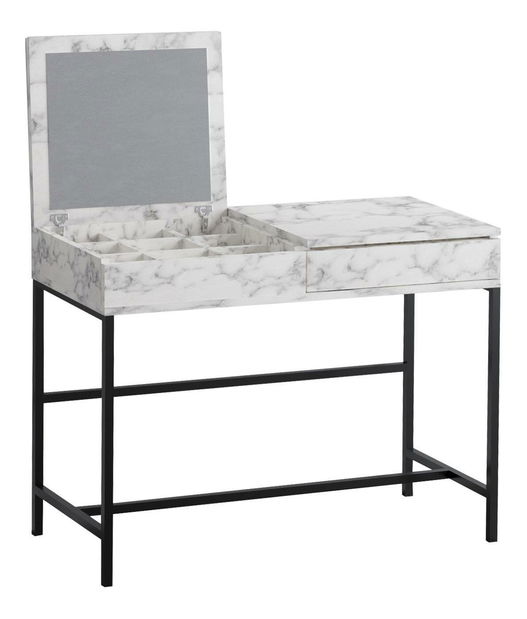 Toaletní stolek Lio (mramor carrara) (se zrcadlem)