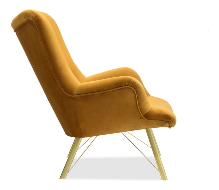 Relaxační křeslo Dawntawn (medová + zlatá)