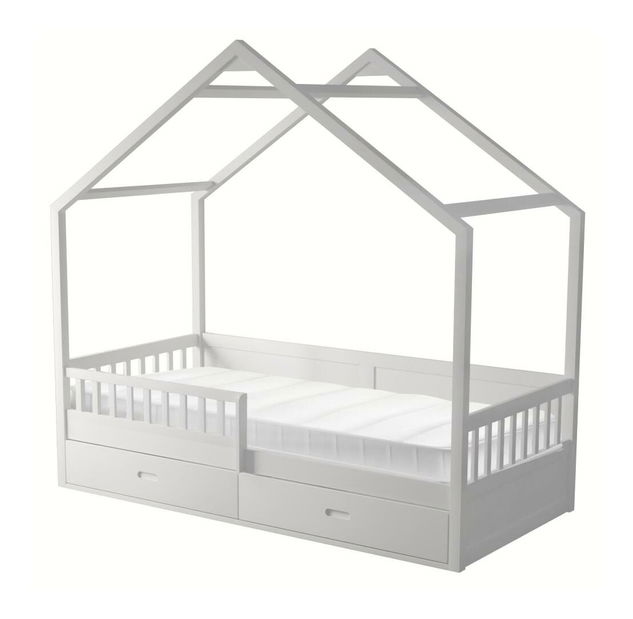 Dětská postel 90 cm Burgues (bílá) (s roštem) (s úl. prostorem)