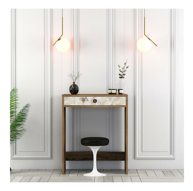 Toaletní stolek Logan 1 (ořech + bílý mramor)