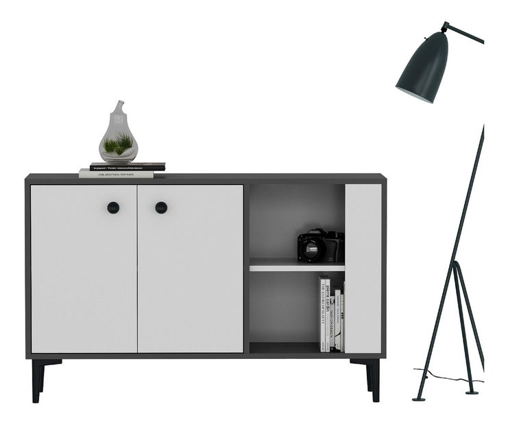 Skříňka Samově 2 (antracit + bílá)