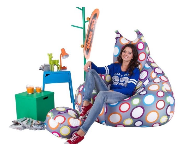 Sedací vak s taburetem Bobo XXXL (šedá)