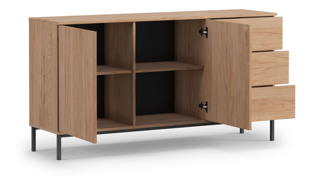 Komoda Quebec K2D3SZ (černá matná)