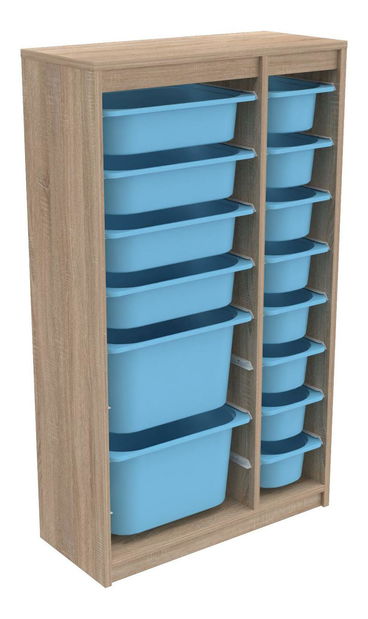 Organizér na hračky Dremonka 6 (dub sonoma + modrá)