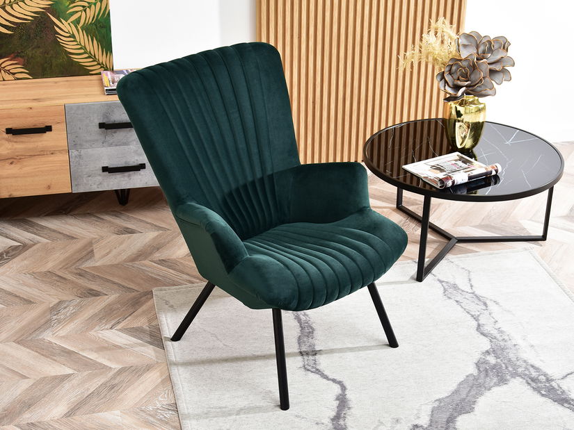 Relaxační křeslo Lanzaris (zelená + černá)