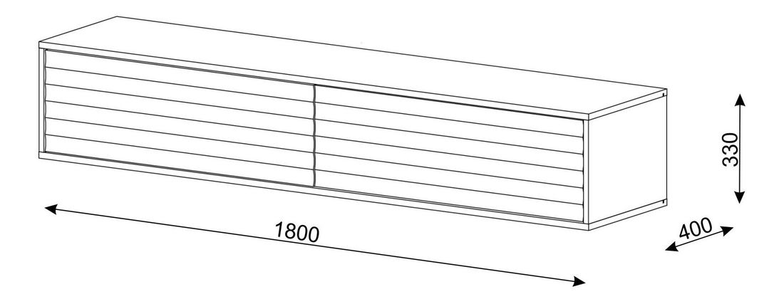 TV stolek/skříňka 180 Wabbe (bílá + zlatá)
