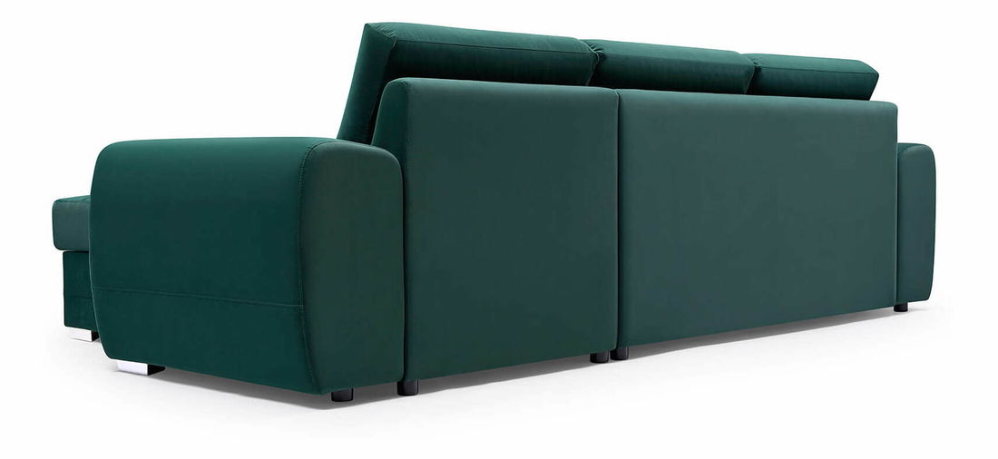 Rohová sedací souprava Kiara (tmavě zelená) (L)