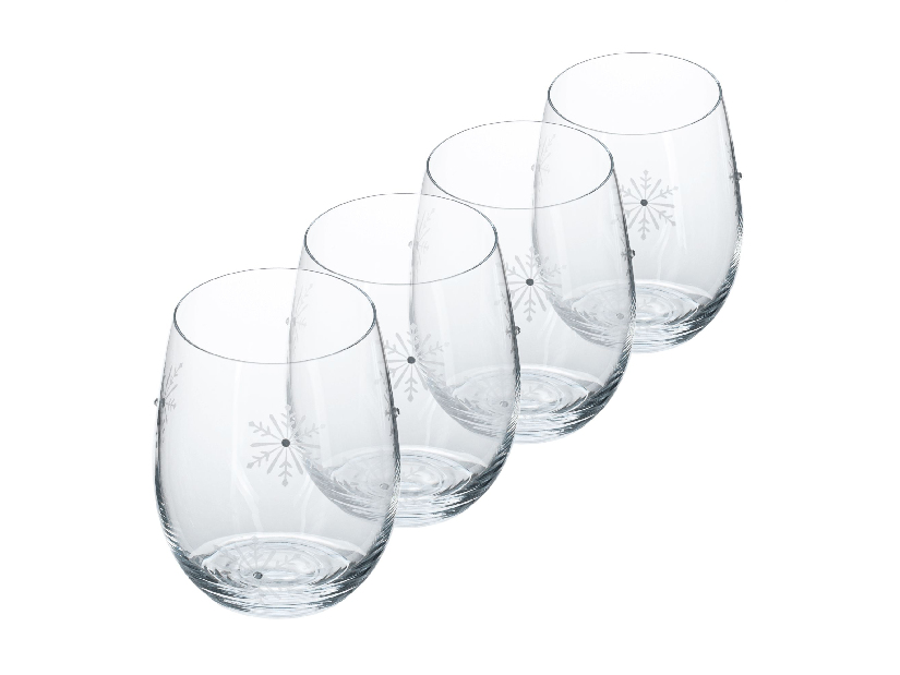 Set 4 ks sklenic na střik s krystaly 530ml Snouflek 