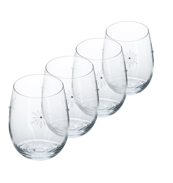 Set 4 ks sklenic na střik s krystaly 530ml Snouflek 