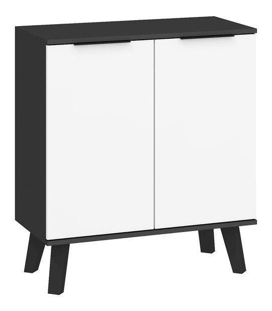 Komoda Shela (černá + bílý lesk)
