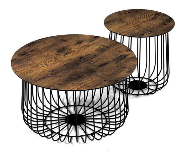 Set 2 konferenčních stolků Adelantarla (old style wood)