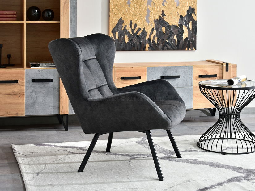 Relaxační křeslo Norweien (grafitová + černá)