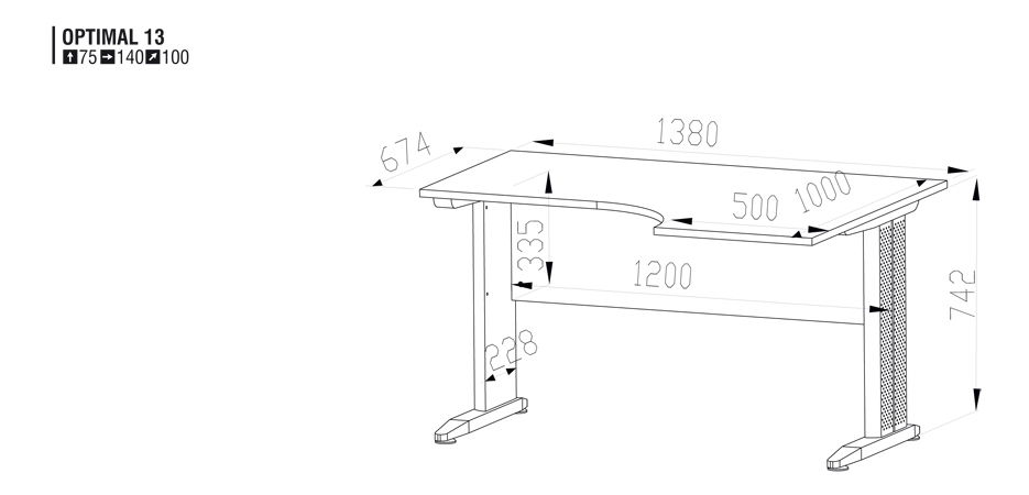 PC stolek Optimal 13