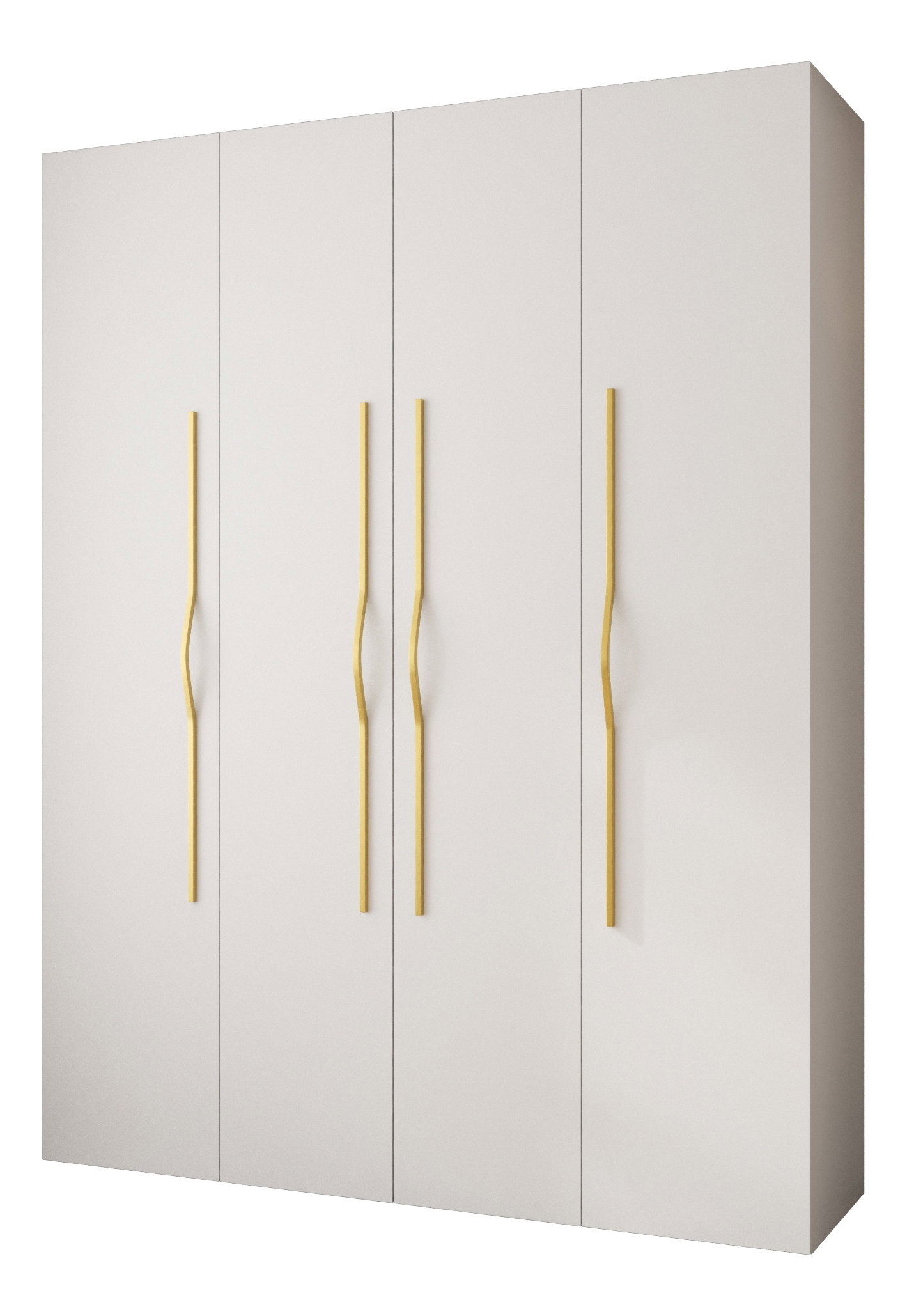 Šatní skříň 180 cm Carmela 40-2 (bílá + zlatá)