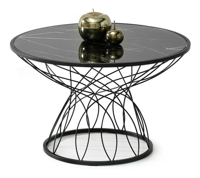 Konferenční stolek Foxy (černý mramor + černá)