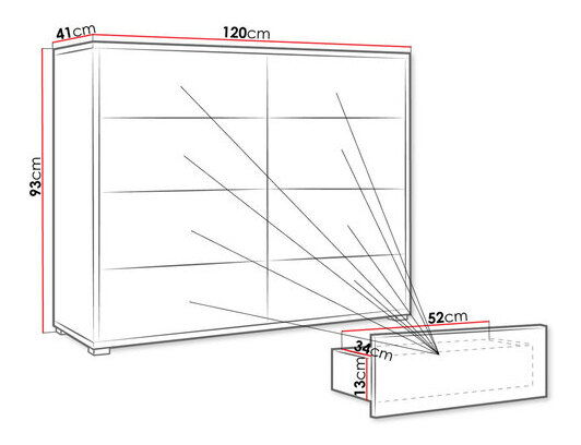 Komoda se zásuvkami Alkyra K8SZ AK06 (bílá)