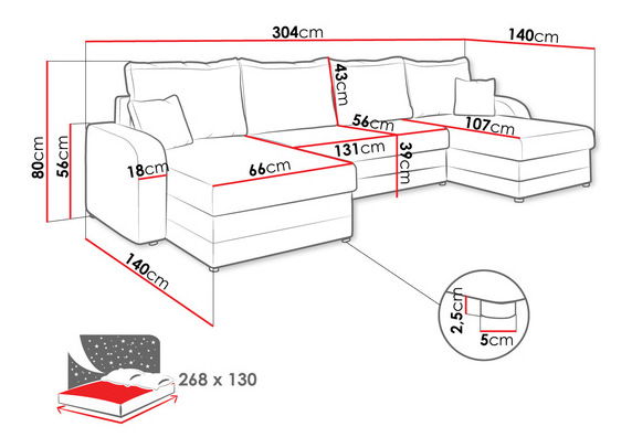 Rohová sedačka U Delmur U (tmavě zelená) (s úl. prostorem)