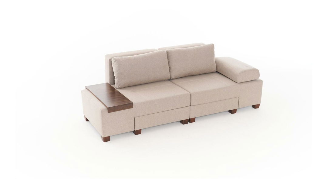 Rozkládací pohovka Perenilla L (krémová + ořech)