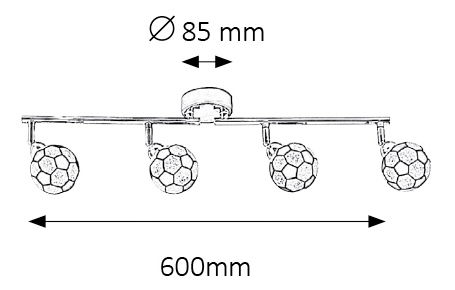 Dekorativní svítidlo Frankie 4474 (chromová + černá)