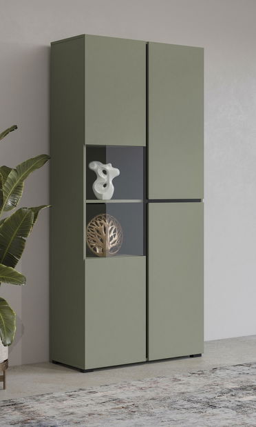 Vitrína Crossroad G12 (borovice zelená + černá)