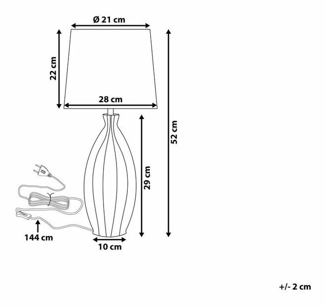 Stolní lampa Vlore (stříbrná)