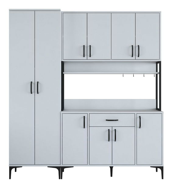 Set kuchyňských skříněk Jenaretta 33 (bílá + černá)