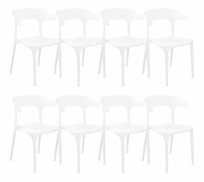 Set 8 ks jídelních židlí Gerry (bílá)