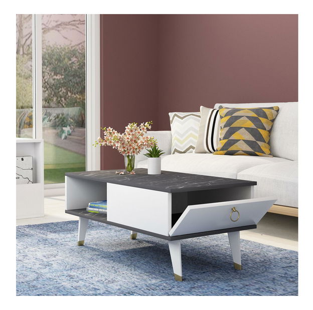 Konferenční stolek Papina (černá + bílá)