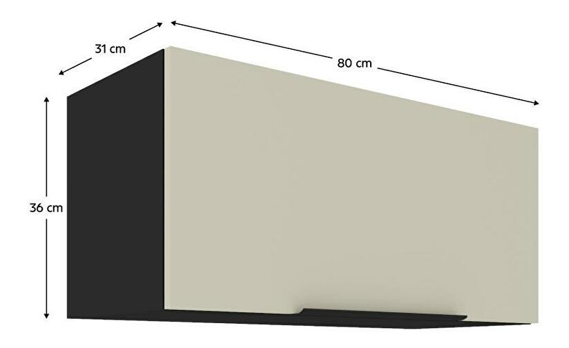 Horní kuchyňská skříňka Arikona 80 GU 36 1F (kašmír + černá)