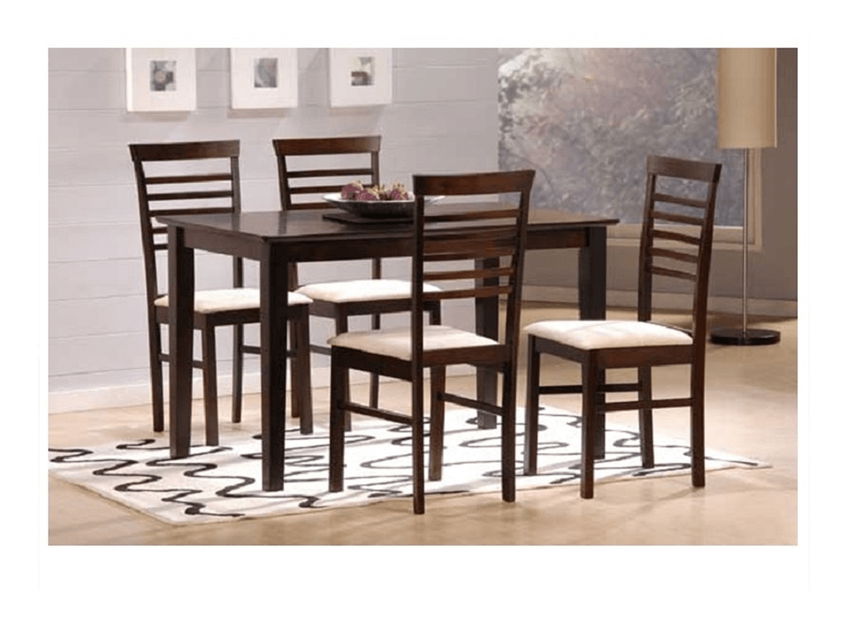 Jídelní set Medo 1+4 (ořech + béžová) (pro 4 osoby) *výprodej