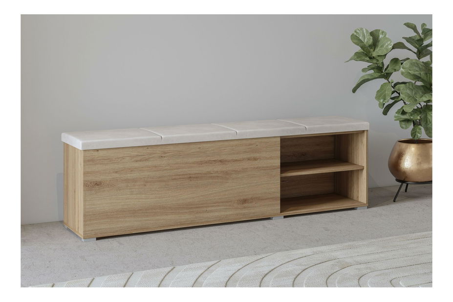 Botník (skříňka na boty) Verdeene (divoký dub + béžová)