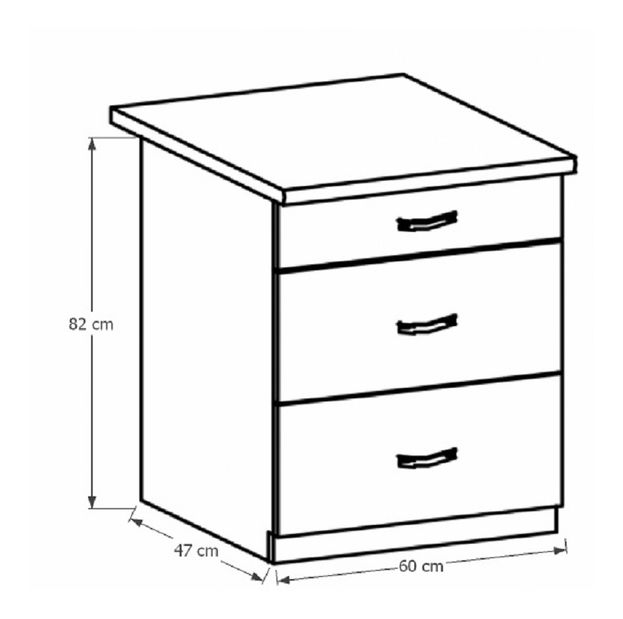 Dolní kuchyňská skříňka D60S3 Provense (bílá + sosna andersen)